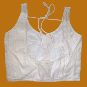 Elegant Raw Silk  Blouse in Classic Pearl White shade