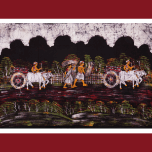 Batik Tapestry /Wall Hanging --Rural India[ 137 cm  x 91 cm ]