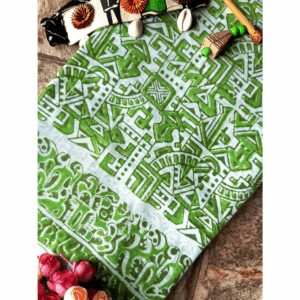 Vegetable Dye  Hand Block Printed  Mulmul Cotton Saree