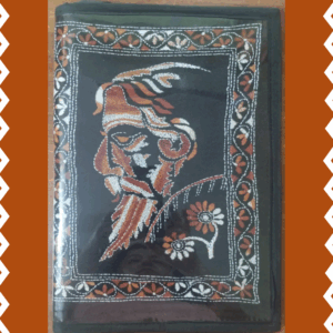 Handmade Kantha Stitched File Cover [ Tagore Portrait ]
