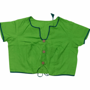 Pure Handloom Khadi Cotton Blouse – Unique Designer Cut
