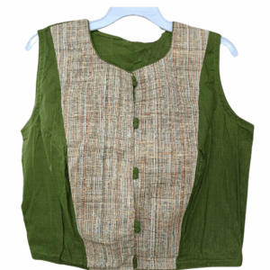 Elegant Khadi Cotton  Blouse With Patch Work