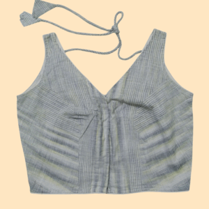 Elegant Khadi Cotton  Blouse With V Neck