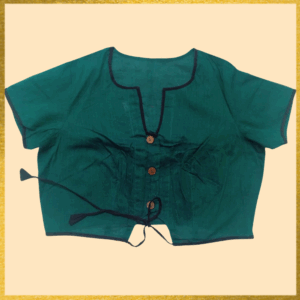 Pure Handloom Khadi Cotton Blouse – Unique Designer Cut