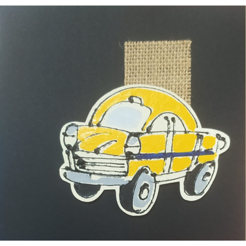 Notebook Small Taxi on Jute Black