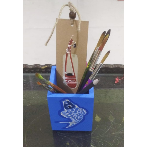Pen Stand Fish Blue